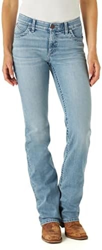 Wrangler Willow Mid Rise Performance Waist Boot Cut Ultimate Riding Jean, Light Wash, 9-32
