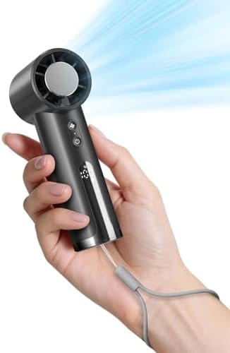 OidoZac Portable Handheld Mini Fan, Turbo Power 18800 RPM High Speed, Fast Charge, Digital Display, 100 Speeds Adjustable, Personal Fan Gifts for Women Makeup Travel Cruise Camping Outdoor, Black
