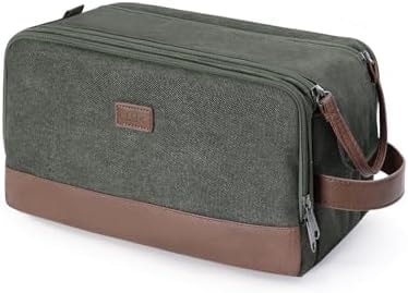 WANDF Travel Toiletry Bag for Men, Canvas Shaving Dopp Kit