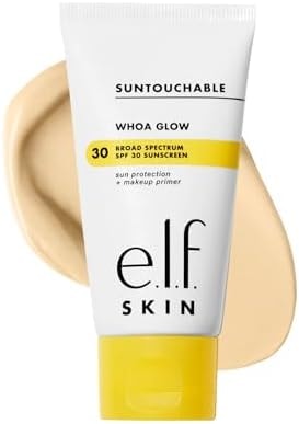 e.l.f. SKIN Suntouchable! Whoa Glow SPF 30, Lightweight Sunscreen & Makeup Primer For A Glowy Finish, Infused w/Hyaluronic Acid, Vegan & Cruelty-Free