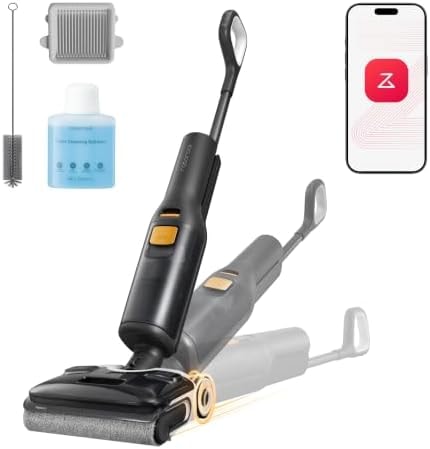 roborock F25 XT Wet Dry Vacuum Cleaner, Cordless Vacuum Mop All in One for Hard Floor, 20000Pa Hardwood Floor Cleaner with Zero Tangle, 194°F Hot Air Flash Drying Electric Mop, 180° Lie Flat, WiFi