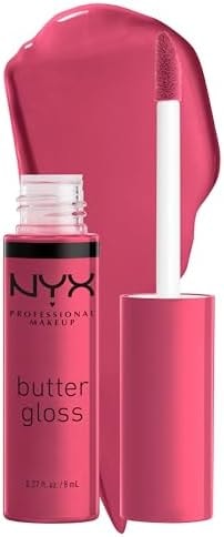 NYX PROFESSIONAL MAKEUP Butter Gloss, Non-Sticky Lip Gloss - Strawberry Cheesecake (Warm Pink)