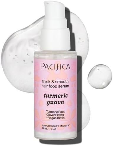 Pacifica Invisible Calming Hair Serum, Frizz Control & Hair Thickening Treatment - Turmeric & Guava Leave-In Scalp Serum with Peptides, Biotin & Caffeine 1 fl oz, Vegan & Cruelty-Free