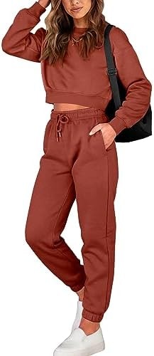BTFBM Fall Sweatsuits Women 2 Piece Apricot Travel Outfit Jogger Sets 2026
