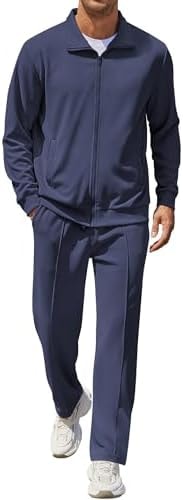 COOFANDY Mens Sport Pants And Jacket Slim Fit Jogger Suits Athletic Tracksuit Mens Sweatpants And Sweatshirt Sets