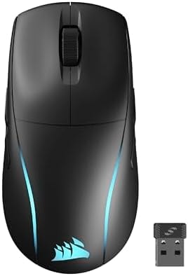 Corsair M75 Wireless RGB Lightweight FPS Gaming Mouse – 26,000 DPI – Swappable Side Buttons – iCUE Compatible – PC – Black