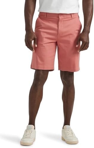 Lee Men's Extreme Motion Flat Front Short, Clay Rose, 34