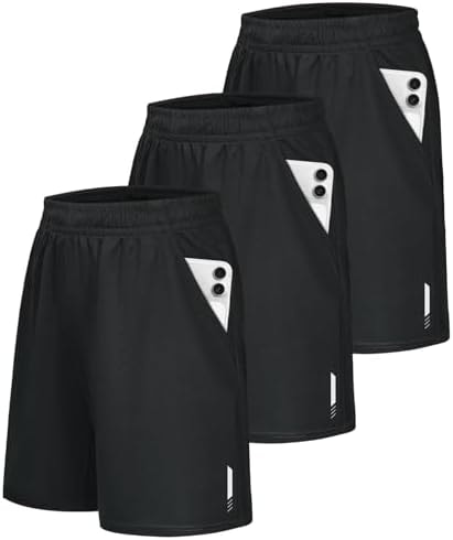 Little Beauty 3 Pack Mens Athletic Shorts Fast Dry Lightweight Mens Basketball Shorts with Pockets Running Gym Shorts M