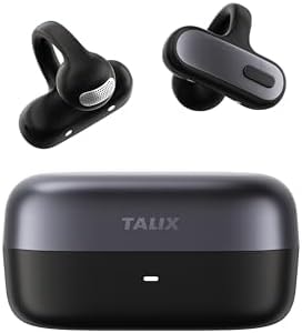 TALIX Open Ear Clip-On Earbuds X8 with AI ENC & Powerful Bass, Wireless Bluetooth 6.0, IPX4 Sweatproof Fitness Headphones, Physical Buttons, 5g Lightweight Ear Buds with Multi-Device Switching, Black
