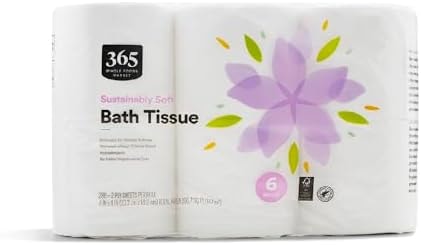 365 by Whole Foods Market, Sustainably Soft Bath Tissue, Hypoallergenic, 286 Sheets per Roll, 6 Count