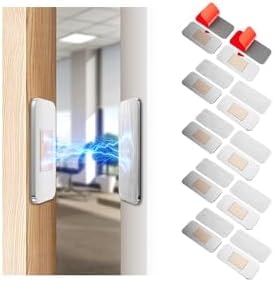 10 Pack Magnetic Cabinet Door Catch, Ultra Thin Cabinet Door Magnets, Adhesive Drawer Magnets to Stay Closed, Stainless Steel Cabinet Latch Easy to Install with Double Sided Tape, Thickness 0.08in