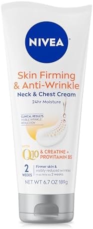 NIVEA Skin Firming & Anti Wrinkle Neck & Chest Cream, Q10, Creatine, 6.7 Oz
