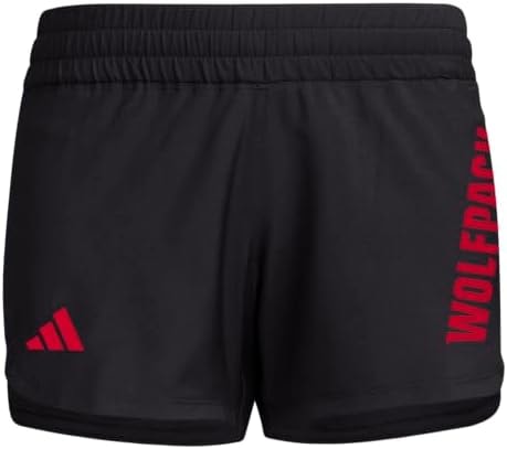 adidas Women's D4T Woven North Carolina State University Training Shorts, Black/Team Power Red/North Carolina State University, Medium/3" Inseam