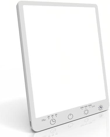 Light Therapy Lamp with 10,000 Lux, UV-Free, LED Bright 3 Color Temperature