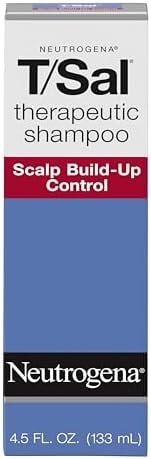 Neutrogena T/Sal Therapeutic Dandruff Shampoo, Scalp Build-Up Control, 3% Salicylic Acid,Psoriasis Treatment, Seborrheic Dermatitis Shampoo, Clears Flakes, Fragrance Free, 4.5 fl oz