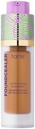 tarte babassu foundcealer dewy foundation Broad Spectrum SPF 20 Sunscreen – Foundation & Concealer in 1, Vegan Skincare Makeup, Medium Coverage, Cruelty-Free, full size, 49H tan-deep honey