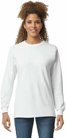 Gildan Adult Ultra Cotton Long Sleeve T-Shirt, Style G2400, Multipack, White (72-Pack), Large