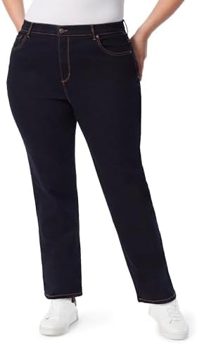 Gloria Vanderbilt womens Amanda Classic High Rise Tapered Jean, Rinse Noir, 22 Plus Short