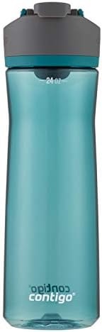 Contigo AUTOSEAL Cortland 24oz Water Bottle BPA-Free Plastic Spill Leak-Proof Lid and Carry Handle Dishwasher Safe Spirulina
