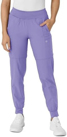 WINK W123 Women's Comfort Waist Cargo Jogger Scrub Pant, Iris Purple