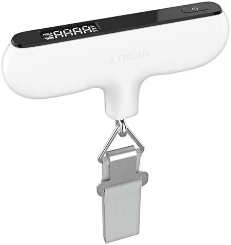 Ultrean Luggage Scale, 110lb Digital Suitcase Weight Scale for Travel, Portable Handheld Baggage Scale with Ergonomic Curved Handle for Comfortable Grip, Battery Included