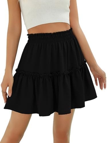 Berydress Black Skirts for Women High Waist Casual Summer Western Skirt