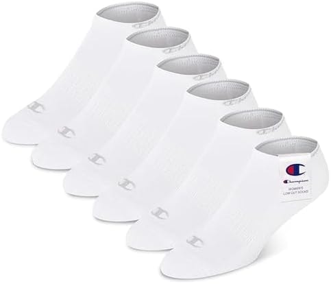 Champion Women's Low Cut Athletic Socks-6-pack -With Moisture-wicking, Breathable Stretch (Size 6-12)