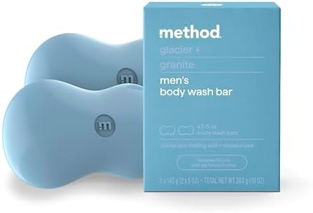 Method Bar Soap, Glacier + Granite, Plastic Free, 2 bars, 5oz each