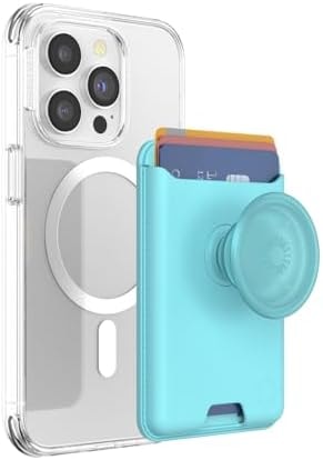 PopSockets Phone Wallet for MagSafe with Grip- Butterfly Pea Blue