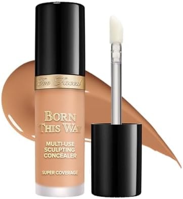 Too Faced Born This Way Super Coverage Multi-Use Concealer | Full-Coverage Hydrating Concealer for Dark Circles & Blemishes with Natural Finish | Hyaluronic Acid & Coconut Water, Sand, 0.45 Fl Oz