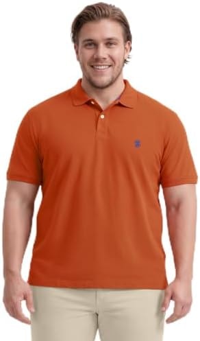 IZOD Men's Big and Tall Advantage Performance Short Sleeve Polo Shirt, Potters Clay, 3X-Large Tall
