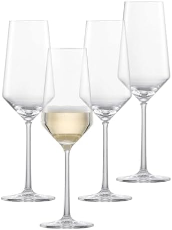 ZWIESEL GLAS Pure Champagne Glass (Set of 4), Champagne Flutes with Effervescent Point, Dishwasher-Safe Tritan Crystal Glasses, Made in Germany (7.1 Ounce)
