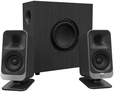 Klipsch ProMedia Lumina 2.1 Computer Gaming System with Subwoofer and RGB Lighting Effects Built-in