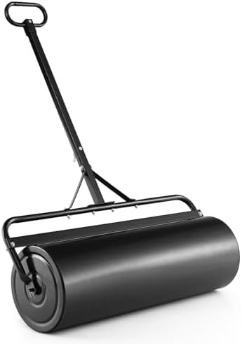 COSTWAY Lawn Roller Push/Tow Behind a Tractor Sod Drum Roller for Garden Yard Park Farm (Black, 39"X12"X54")