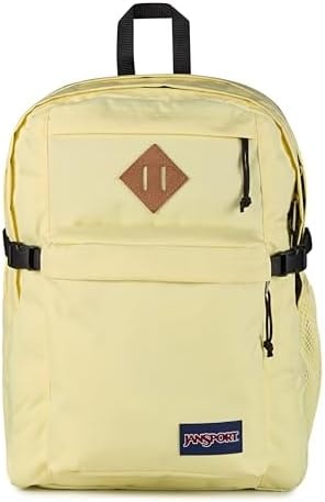 JanSport Main Campus Backpack - Travel or Work backpack w 15-Inch Laptop Sleeve and Dual Water Bottle Pockets, Lemon Ice