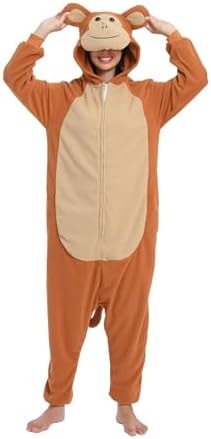 BGOKTA Halloween Animal Onesie Pajamas for Adults Costume Cosplay Homewear One Piece