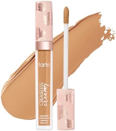 tarte creaseless creamy full-coverage concealer – Waterproof Hydrating Longwear, Niacinamide & Caffeine for covering Dark Circles & Blemishes, Vegan & Cruelty-Free, full size, 38N medium-tan neutral