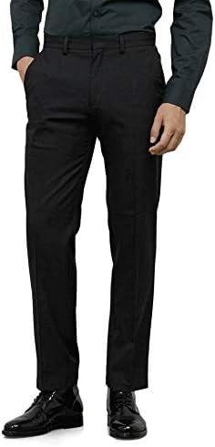 Kenneth Cole REACTION mens Stretch Modern-fit Flat-front dress pants, Black, 34W x 30L US
