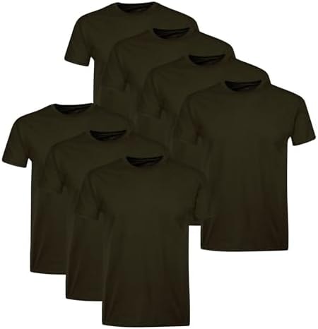 Hanes Mens Cotton, Moisture-wicking Crew Tee Undershirts, Multi-packs T-Shirt, Black - 7 Pack, Small US