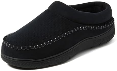 Dearfoams Men's Thompson, Black Perforated, S