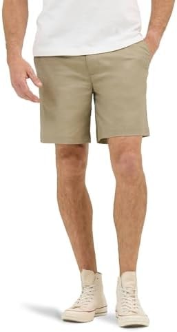 Lee Men's Extreme Motion 7" Flat Front Short, Kansas City Khaki, 30