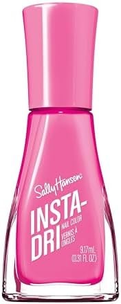 Sally Hansen Insta-Dri Electric Feels Nail Polish | Quick Dry, Long Lasting, Streak-Free Shine | Opaque, Shiny | 277 Hot Pink-tensity | Neon Pink Nail Color