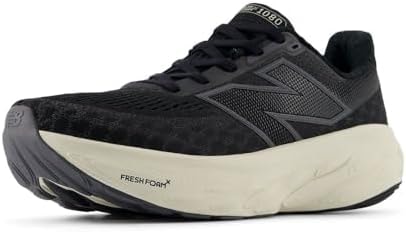 New Balance Women's Fresh Foam X 1080 V14 Running Shoe, Black/Phantom/Sea Salt, 5 XW