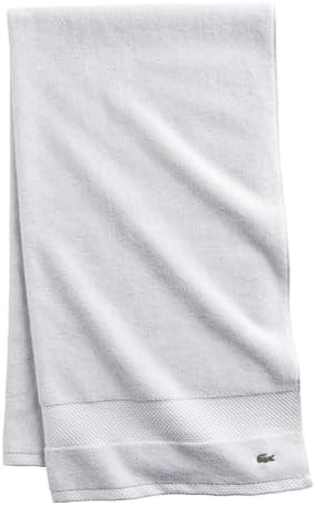 Lacoste Heritage 100% Supima Cotton Bath Towel 30" x 54", White