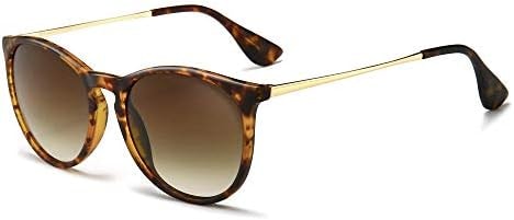 SUNGAIT Premium Vintage Round Sunglasses for Women Men Classic Retro Trendy Style (Polarized Brown Gradient Lens/Amber Frame(Matte Finish)) 1567PG HPKC