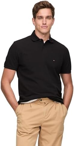 Tommy Hilfiger Men's 1985 Classic Short Sleeve Polo Black