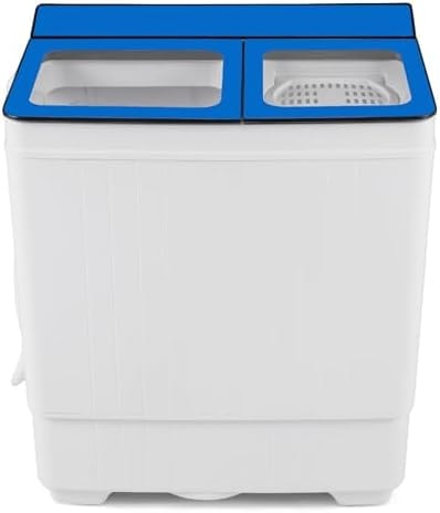 COSTWAY 26Lbs Portable Washing Machine with Built-in Drain Pump, Blue