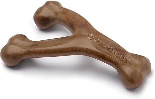 Benebone Wishbone Dog Chew Toy for Aggressive Chewers, Real Bacon, Large