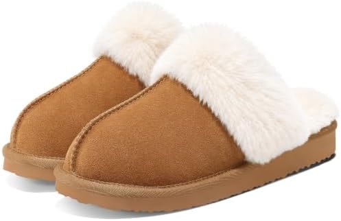 Litfun Fuzzy Slippers for Women Memory Foam Indoor House Shoes