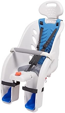 Schwinn Deluxe Child Bike Carrier, Seats one Kid Ages 1+, Frame Mount, 3-Point Safety Harness and Foot Wells, Quick Release Design, Comfortable Padding, Rear-Mounted Child Bike Seat for Toddler